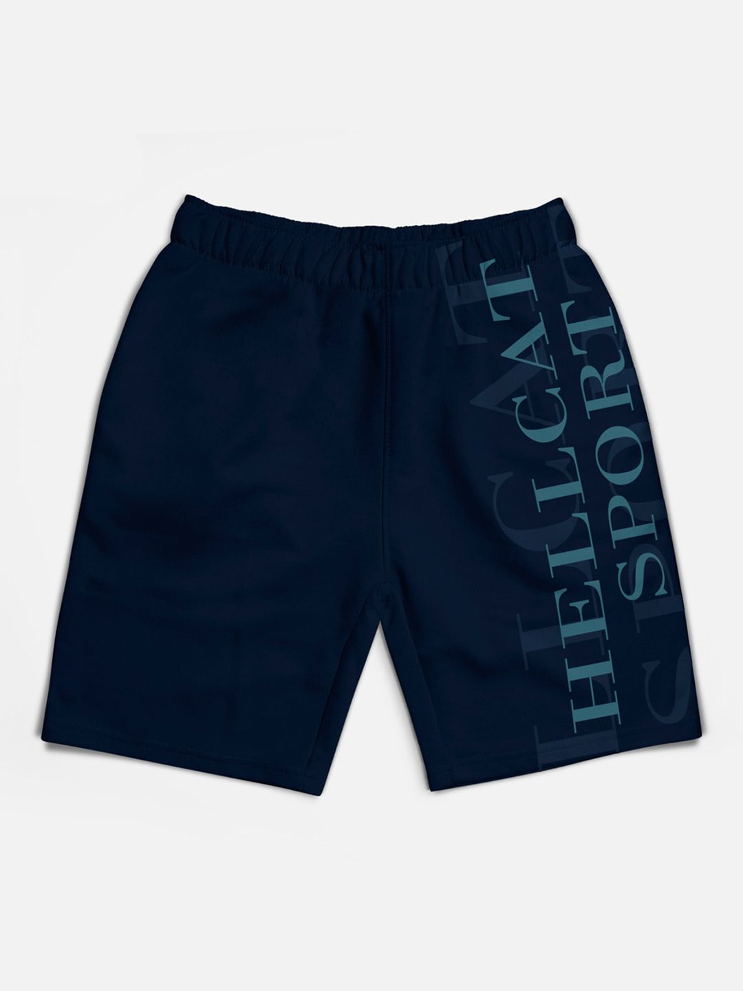 HELLCAT Pack of 2 Boys Trendy Typographic Printed Mid Rise Shorts