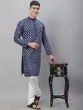SOJANYA Geometric Embroidered Straight Kurta With Churidar
