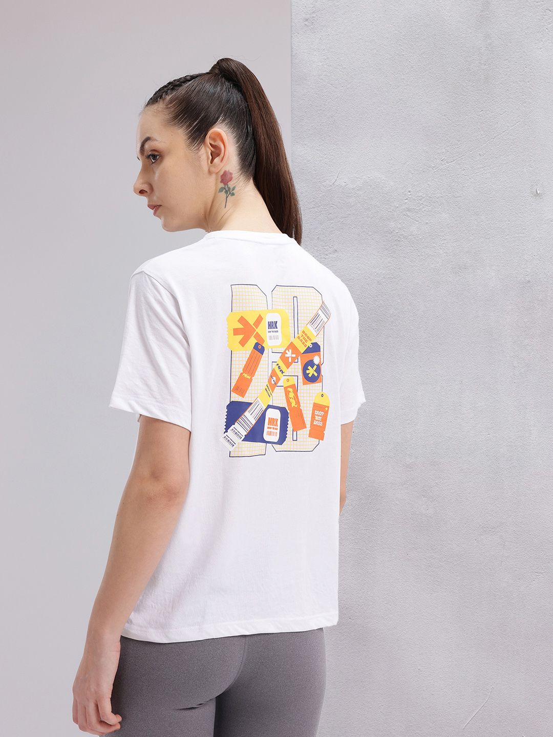 HRX by Hrithik Roshan Women Brand Logo Printed T-shirt