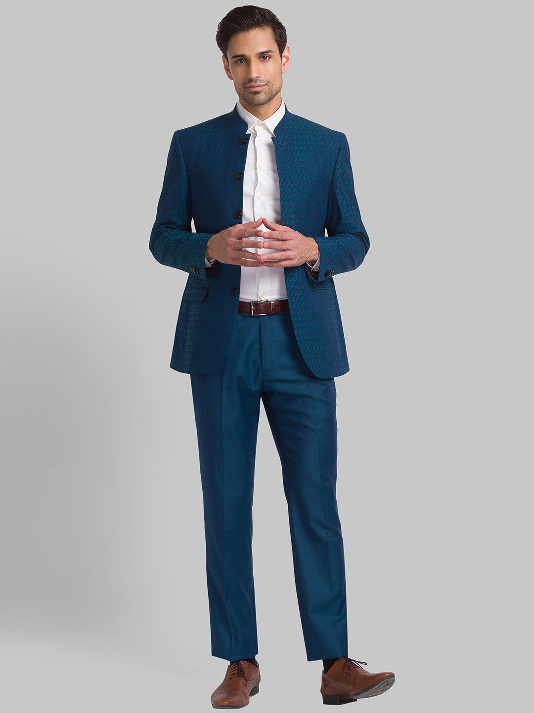 Raymond Men yang Direka Bandhgala Blazer Single-Breasted Single Woven