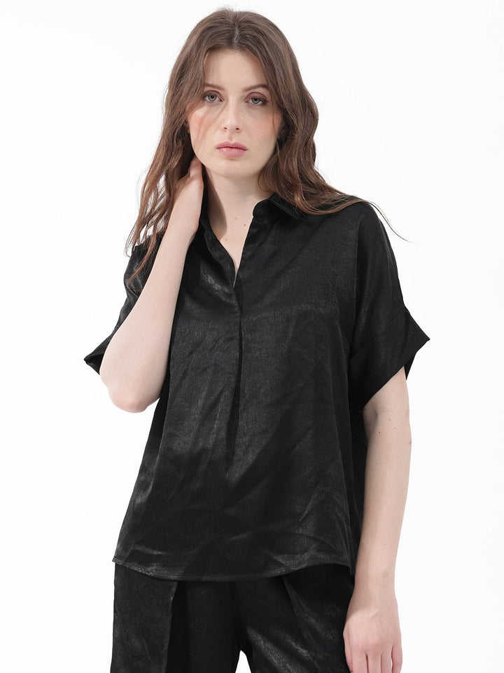 RAREISM Shirt Collar Extended Sleeves Top