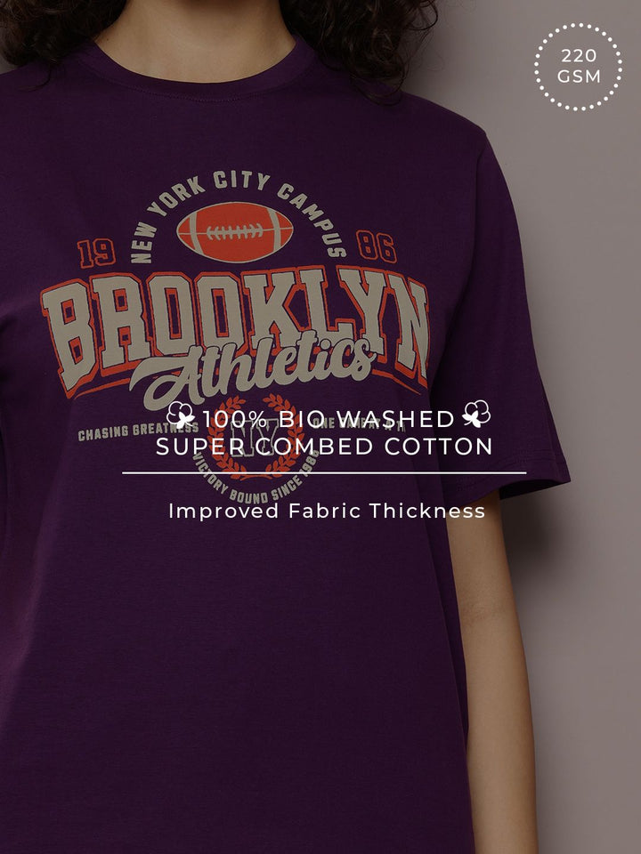Typography Dillinger dicetak T-Shirt Kasual Kastam Tulen