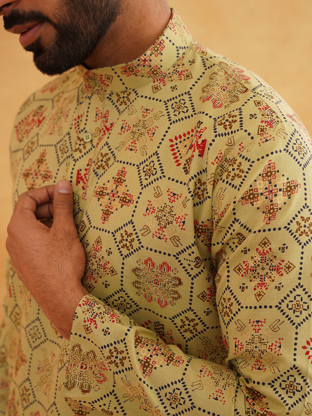 SOJANYA Motif Etnik Bercetak Kurta