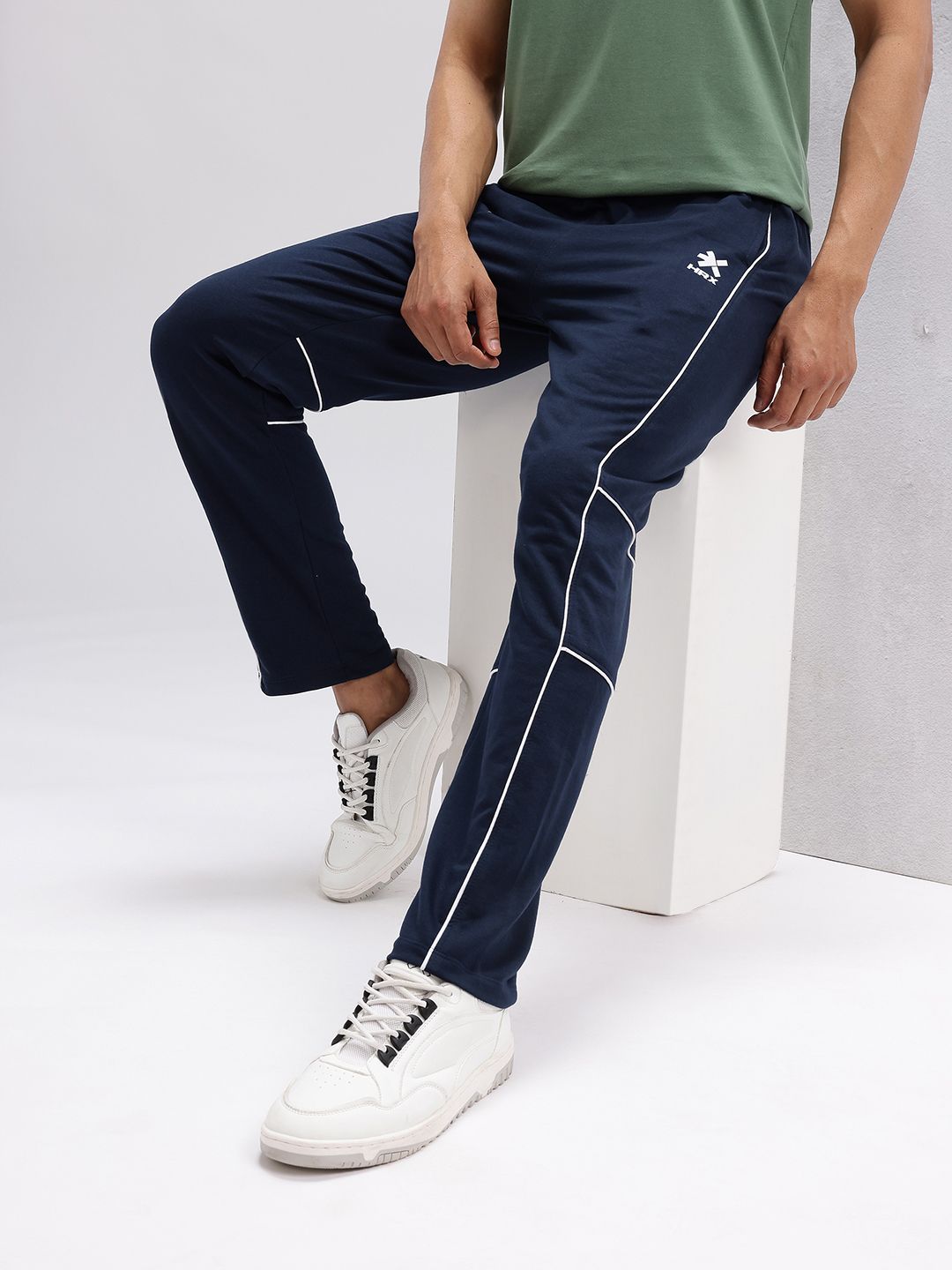 HRX by Hrithik Roshan Men Mid-Rise Paneled Lifestyle Track Pants
