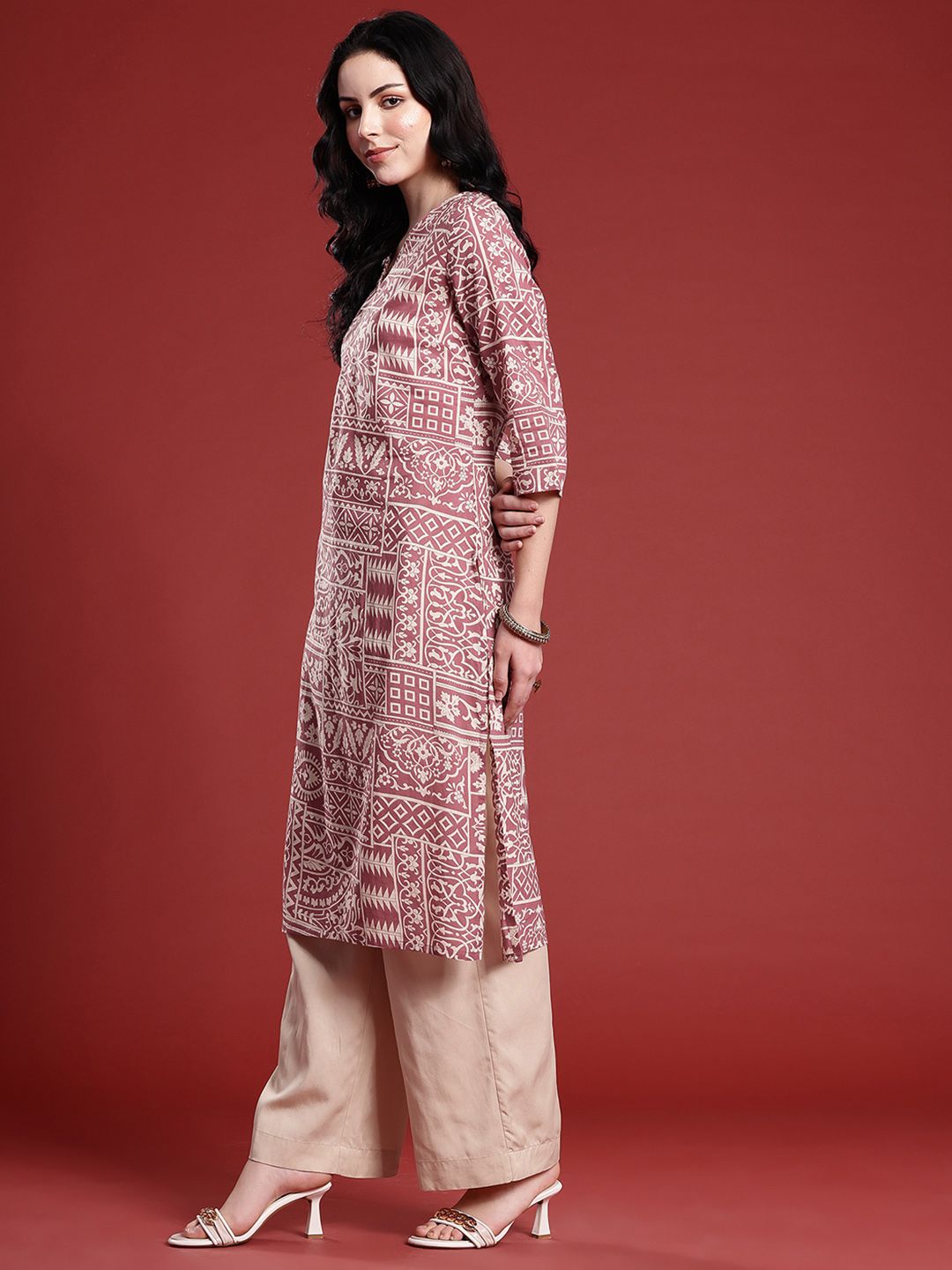 Anouk Women Pure Cotton Ethnic Motifs Printed Kurta