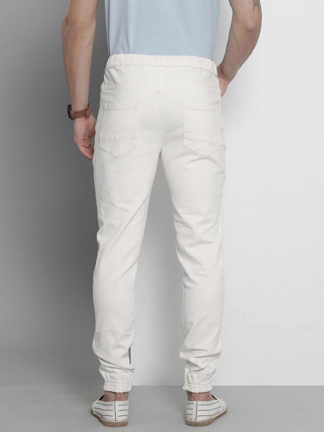 The Indian Garage Co Men White Slim Fit Jeans