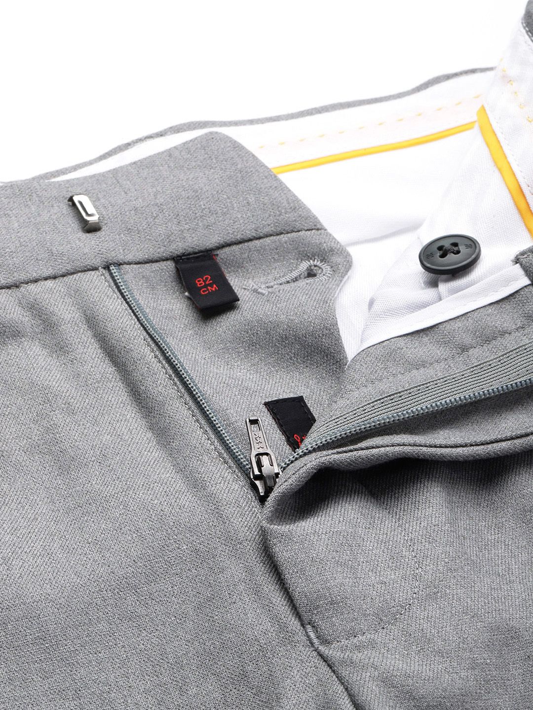 Raymond Men Textured Slim Fit Formal Trousers