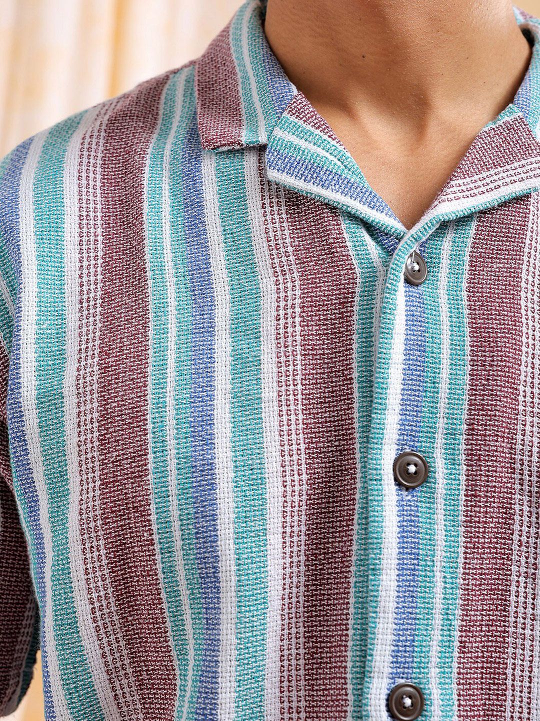 The Indian Garage Co Men Relaxed Fit Striped Resortwear Shirt