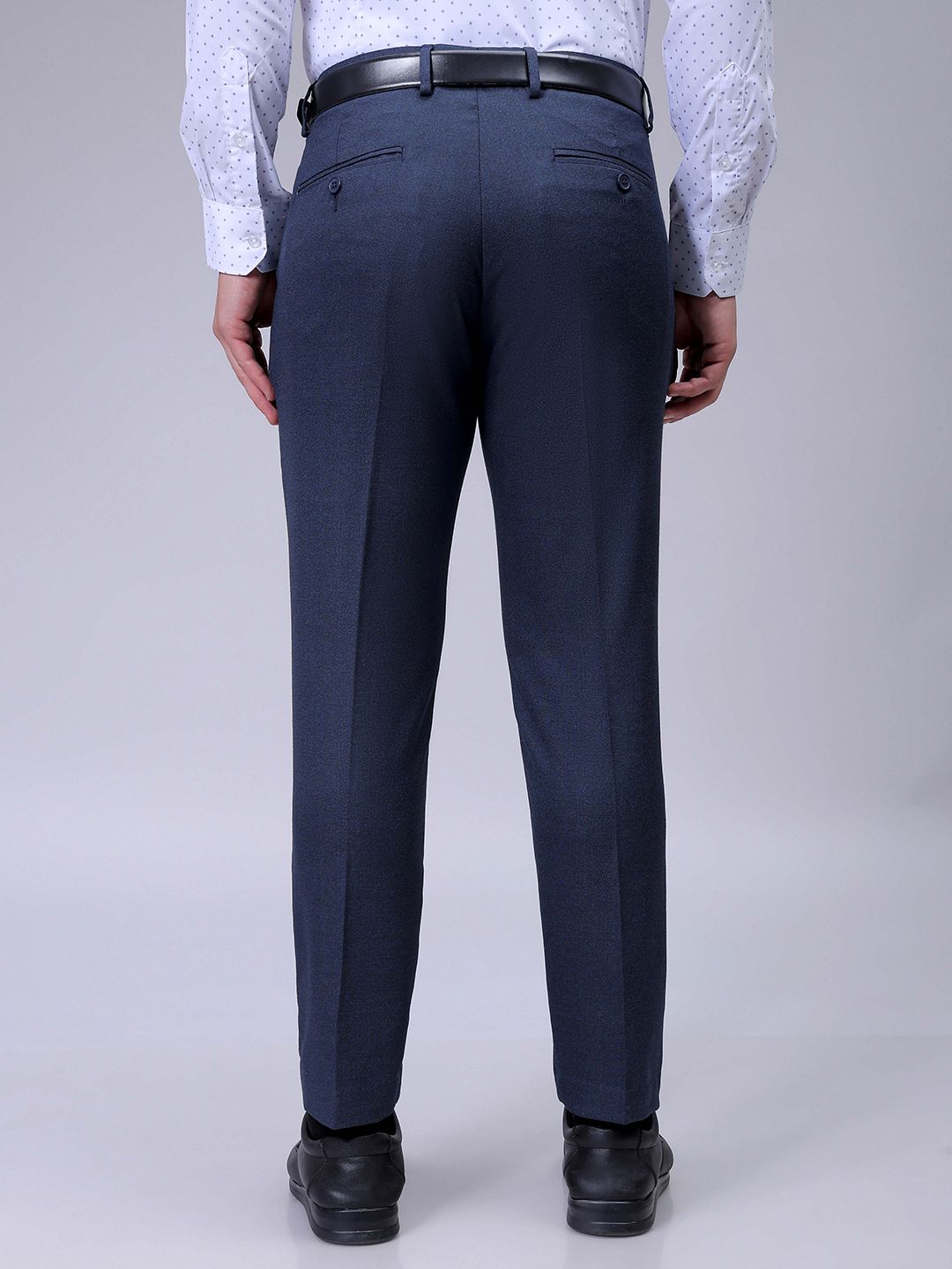 The Indian Garage Co. X Luxe Men Checked Slim Fit Formal Trousers