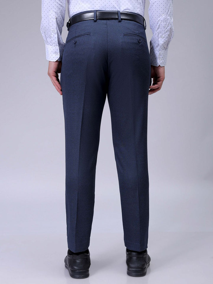 The Indian Garage Co. X Luxe Men Checked Slim Fit Formal Trousers