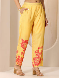 Libas Floral Printed V-Neck Kurta With Trousers And Dupatta