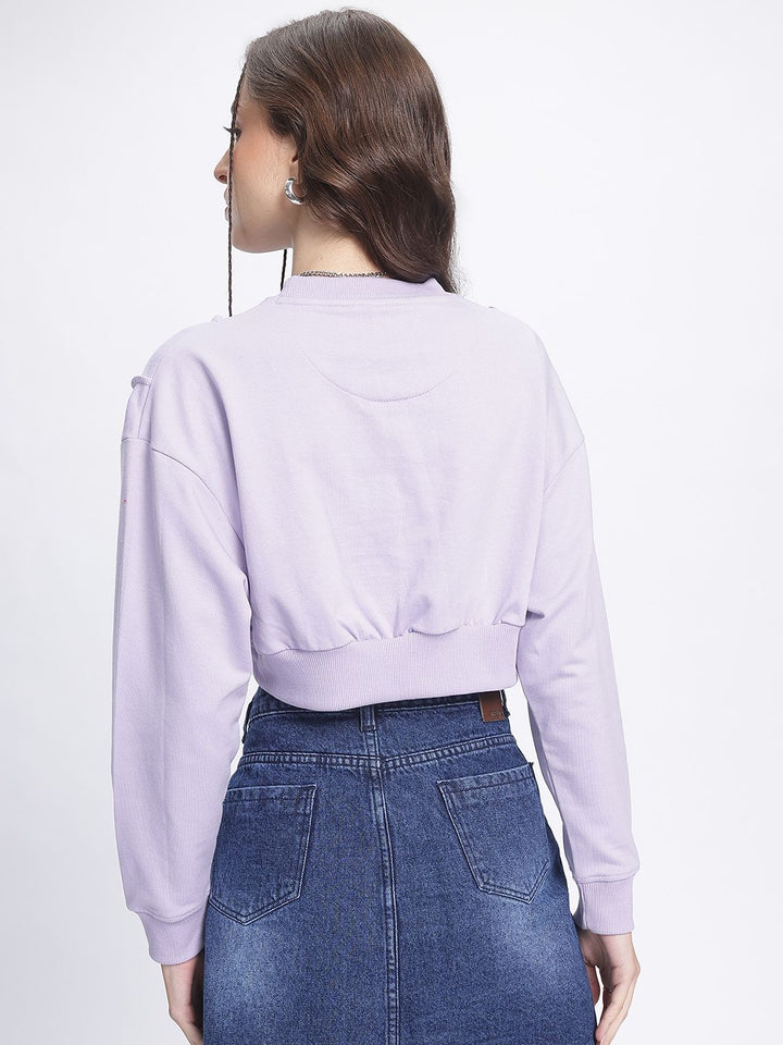 DressBerry Upturn Stitch Crop Sweatshirt