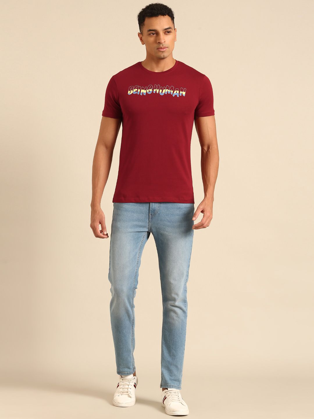Being Human Typography Printed Pure Cotton T-shirt