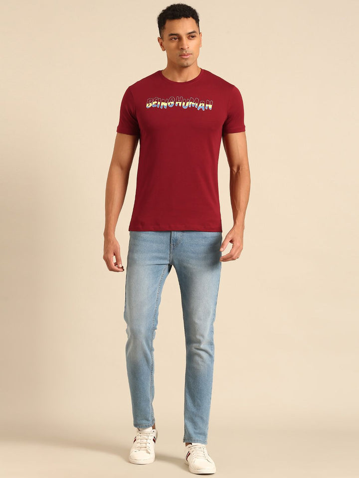 Being Human Typography Printed Pure Cotton T-shirt