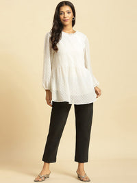 W Women Slim Fit Mid-Rise Cropped Trousers