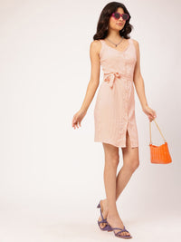 DressBerry Diva Dynasty Striped Waist Tie-Up Sleeveless Mini Dress