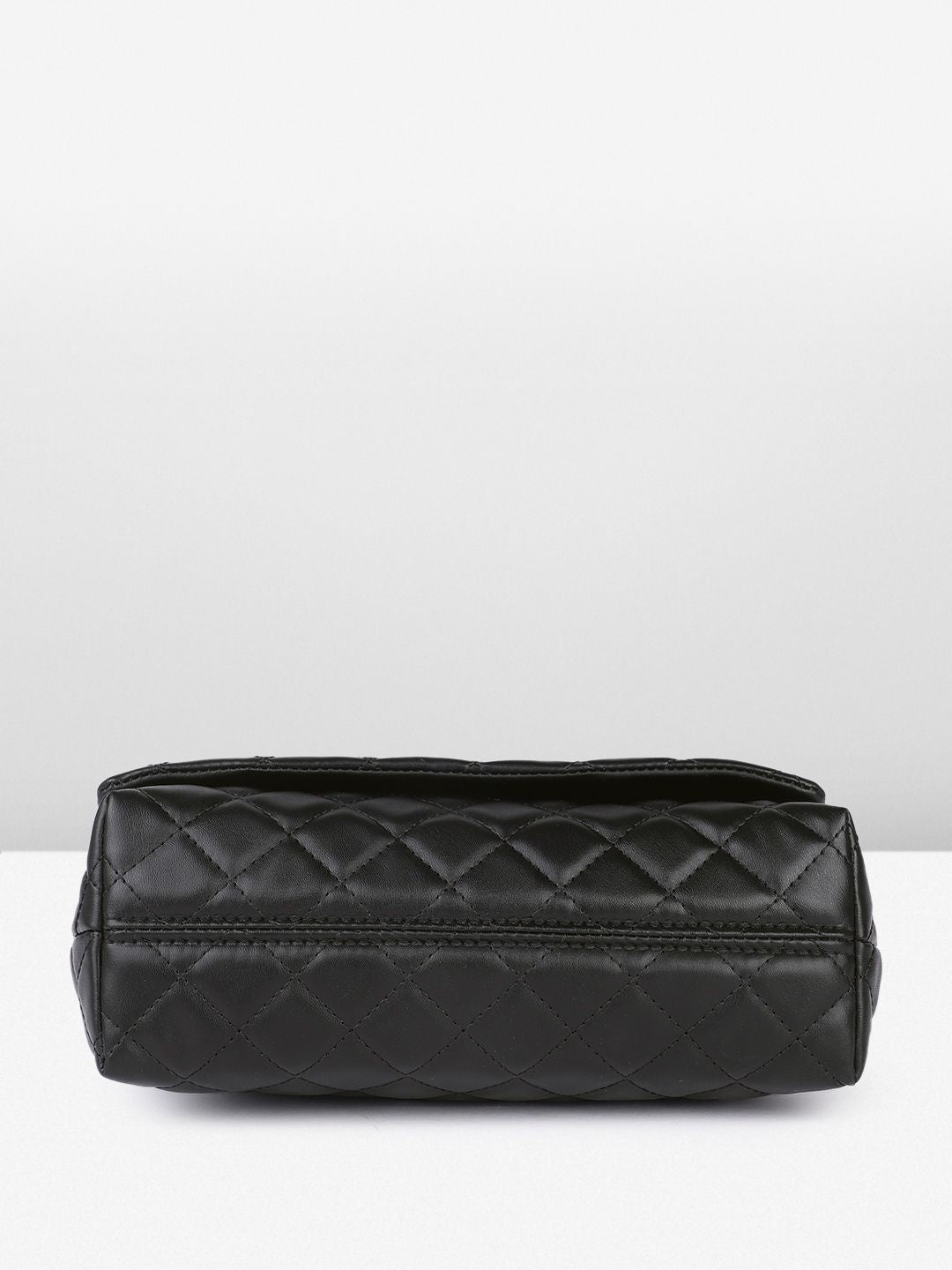 DressBerry Textured Structured Shoulder Bag with Quilted