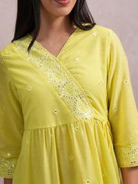 Vishudh Floral Embroidered Gathered  A Line Midi Dress