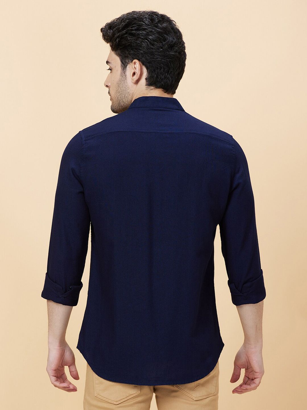 Being Human Slim Fit Mandarin Collar Long Sleeves Casual Shirt