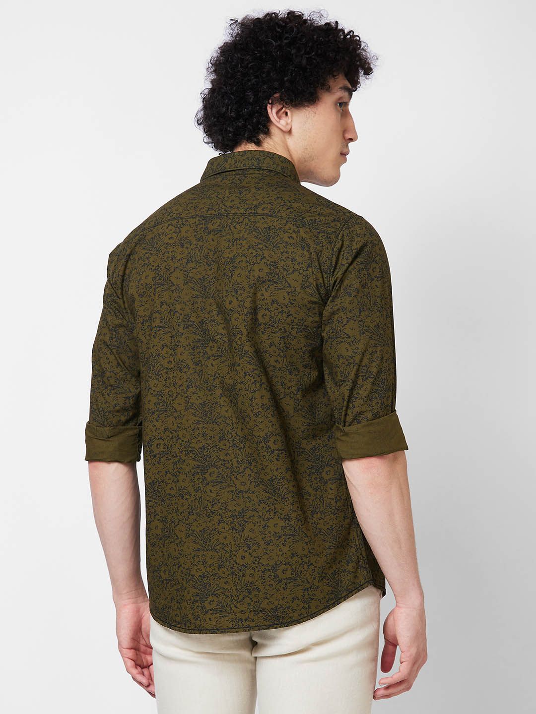 SPYKAR Floral Printed Cotton Casual Shirt