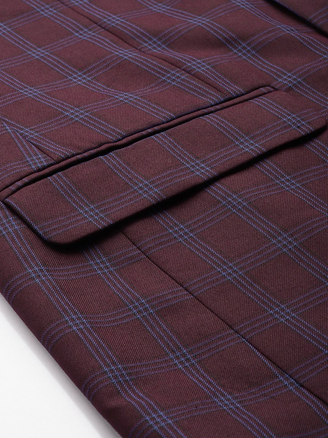 Park Avenue Checked Super Slim Fit Notched Lapel Collar 2 Piece Formal Suit