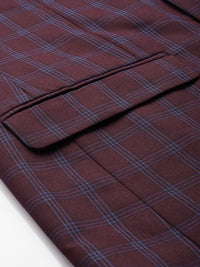 Park Avenue Checked Super Slim Fit Notched Lapel Collar 2 Piece Formal Suit
