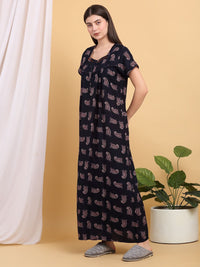 Sweet Dreams Ethnic Motifs Print Square Neck Maxi Nightdress