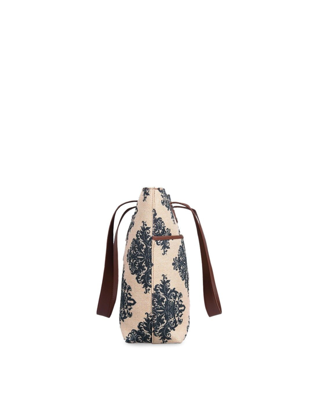 ZOUK Beige Embellished Sustainable Tote Bag