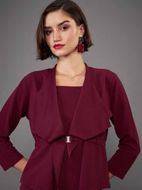 SASSAFRAS worklyf Shoulder Straps Sheath Midi Dress With Crop Shrug