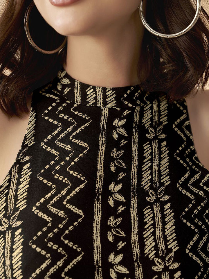 Anouk Ethnic Motifs Printed Halter Neck Sleeveless Basic Jumpsuit