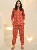 SANSKRUTIHOMES Women Printed Pure Cotton Night suit