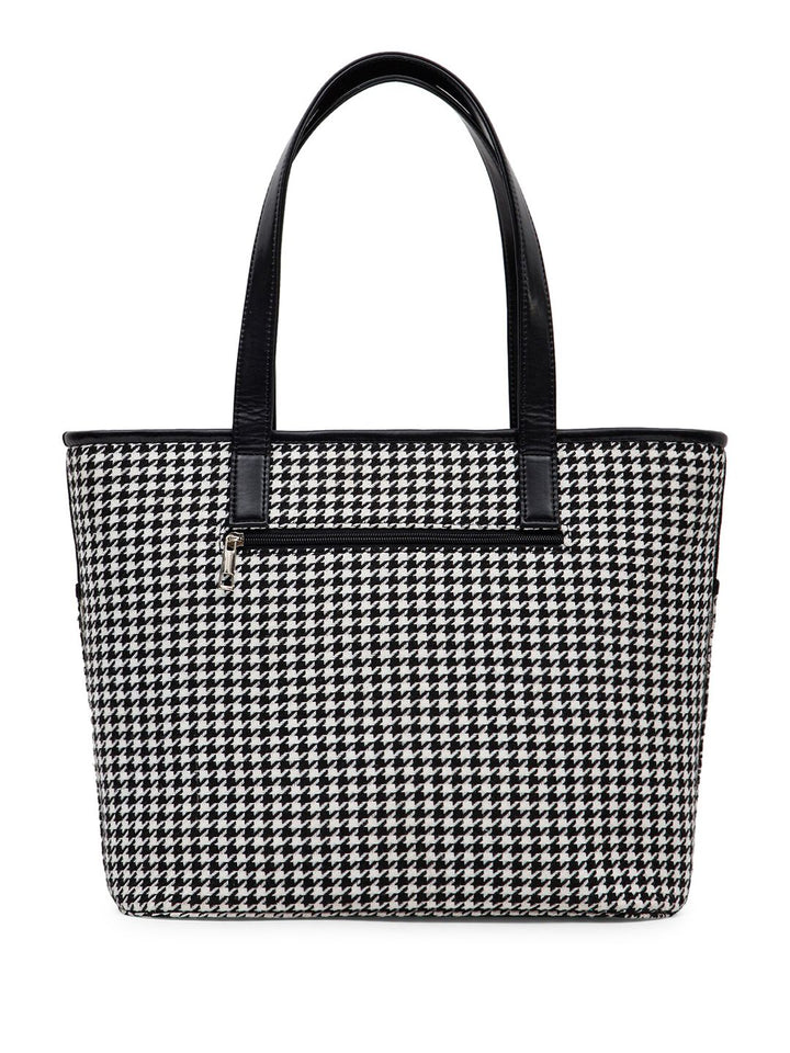 Berrylush Checked 14 Inch Laptop Shopper Tote Bag