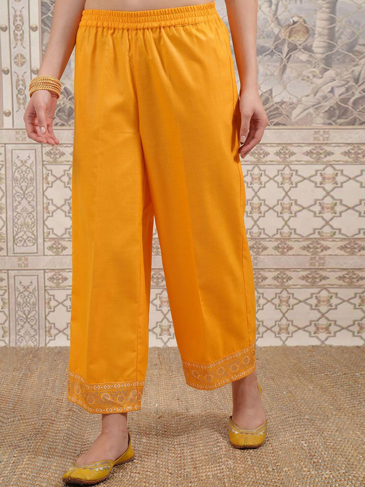 Vishudh Floral Yoke Design Straight Kurta with Palazzos & With Dupatta