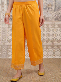 Vishudh Floral Yoke Design Straight Kurta with Palazzos & With Dupatta