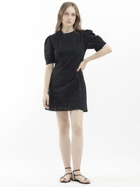 RAREISM Puff Sleeve Cotton Sheath Mini Dress
