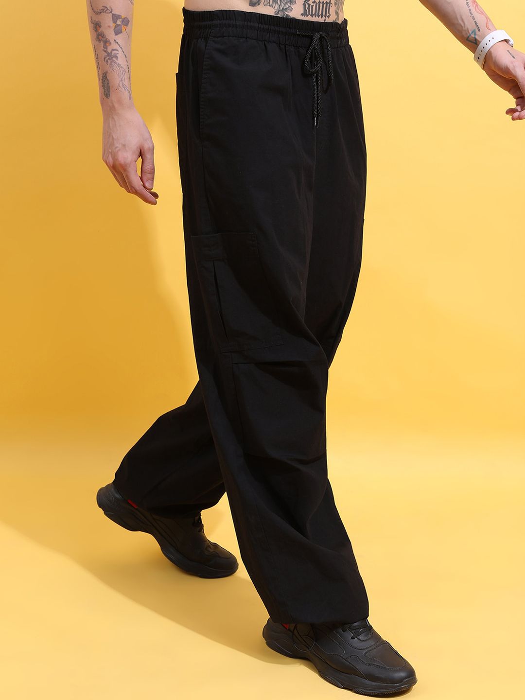 Highlander Men Cotton Parachute Drop Crotch Relax Baggy Fit Carger Jogger Seluar