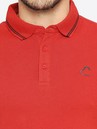 Being Human Men Red Polo Collar T-shirt