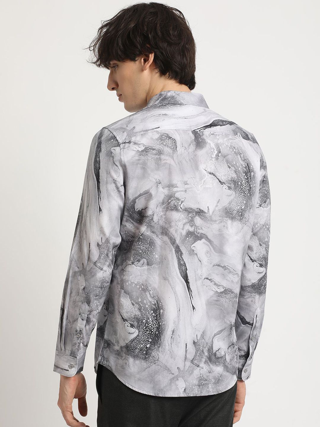 THE BEAR HOUSE Men's Printed Slim Fit Casual Shirt