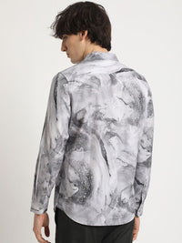 THE BEAR HOUSE Men's Printed Slim Fit Casual Shirt