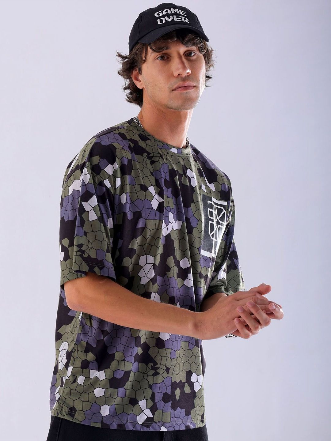 The Indian Garage Co Men All Over Printed Oversized T-shirt