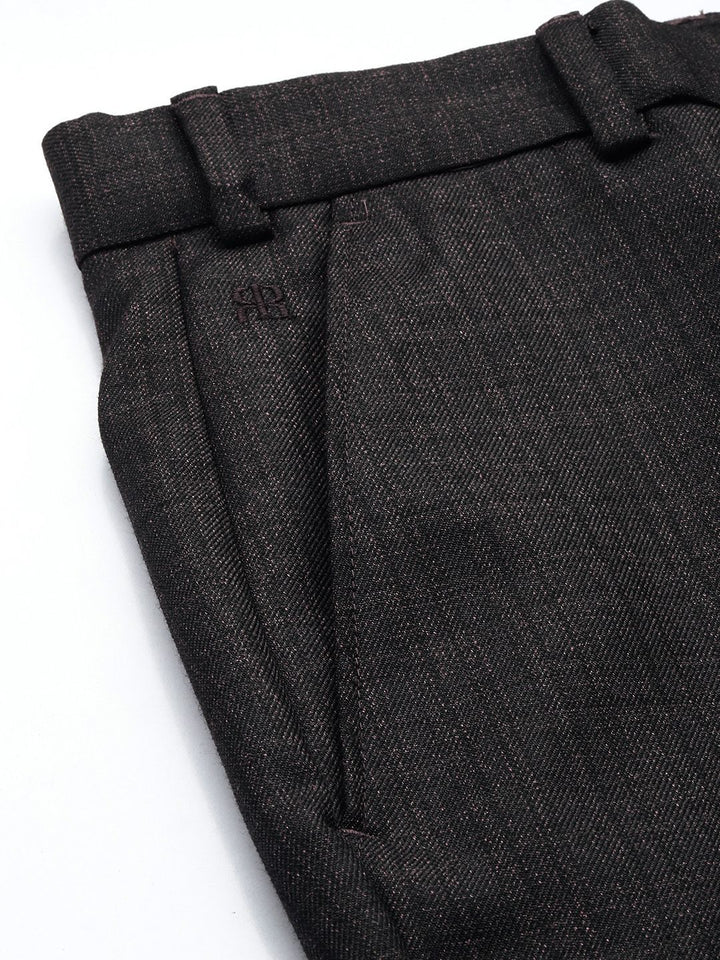 Raymond Men Textured Slim Fit Formal Trousers