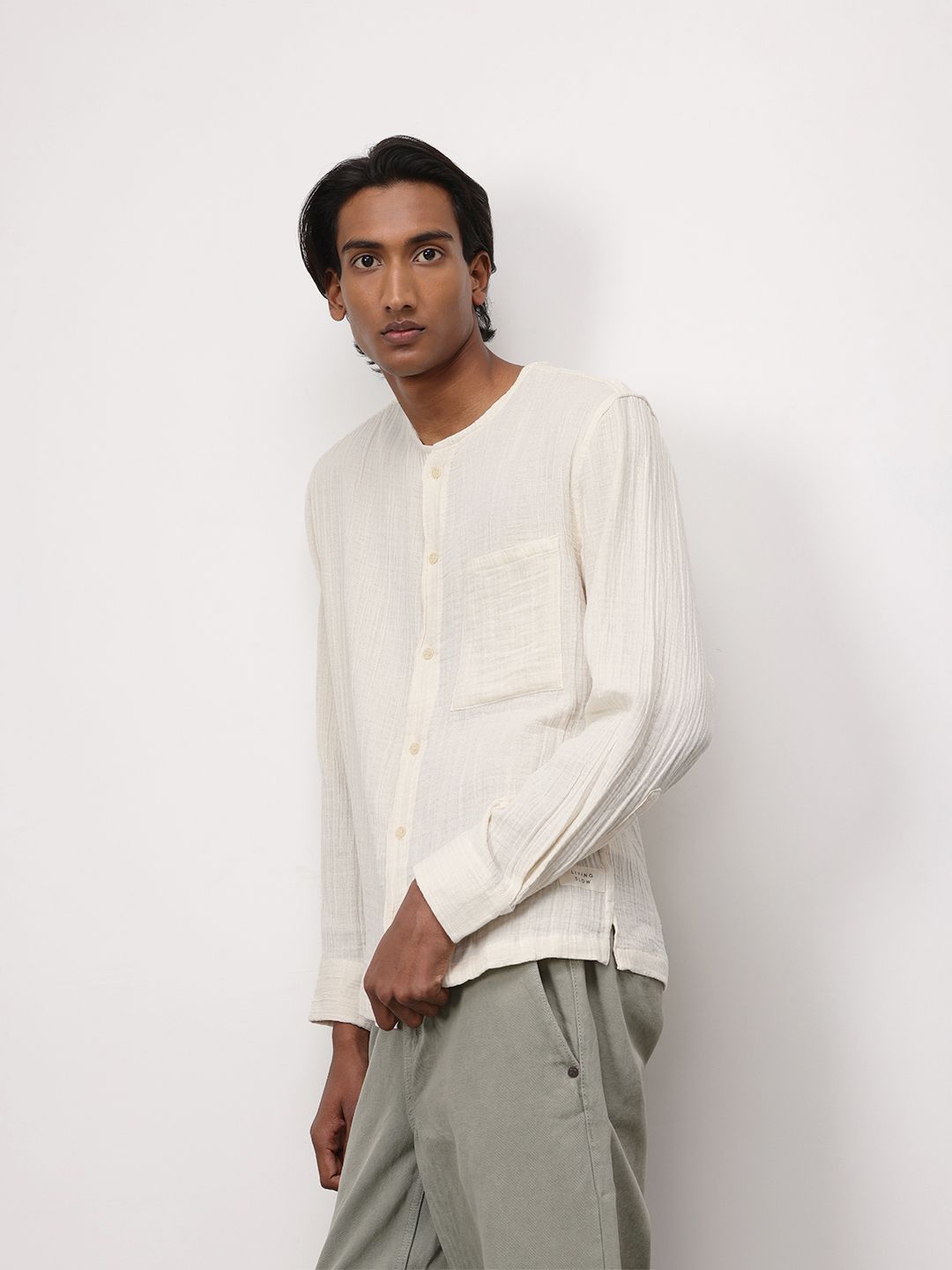 ether Kora Pure Cotton Crinkled Relaxed Shirt