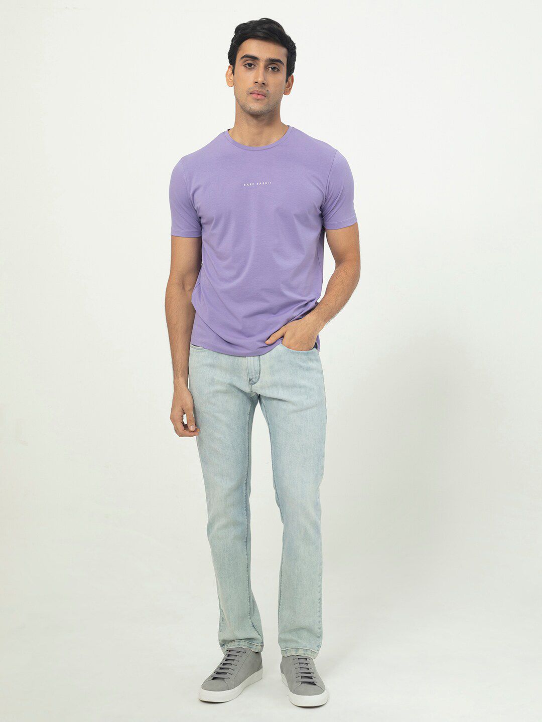 RARE RABBIT Men Rings-4 Slim Fit Solid Polo Collar T-Shirt