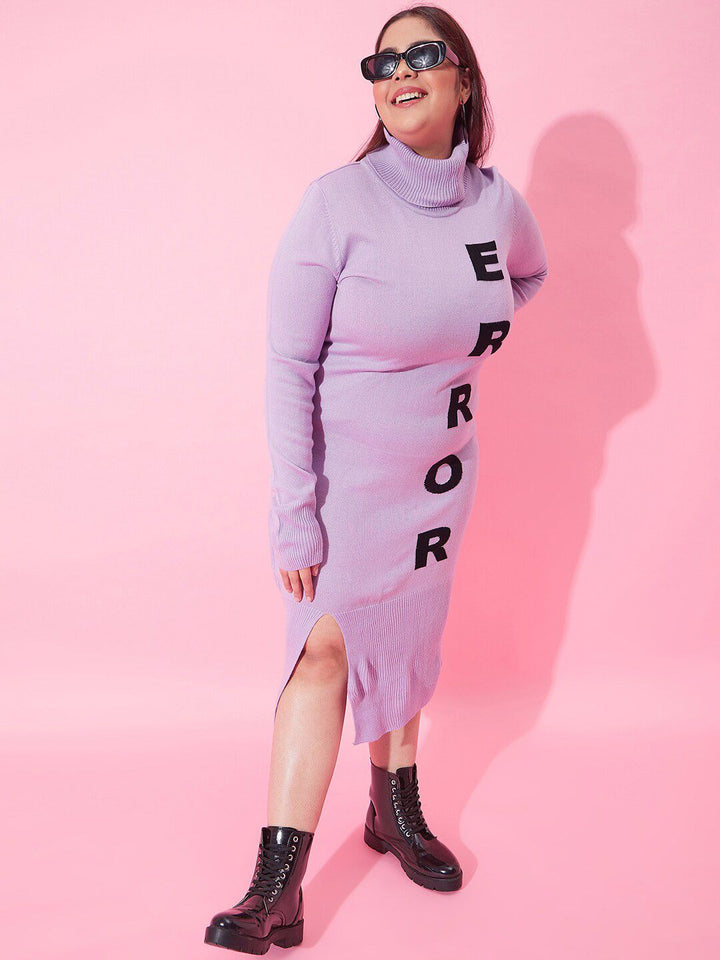 CURVY STREET Typography Printed T-shirt Midi Dress