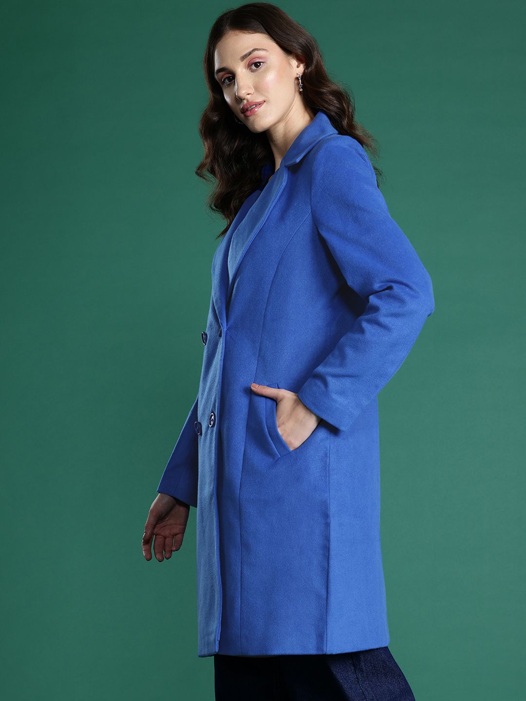DressBerry Notched Lapel Collar Longline Overcoat
