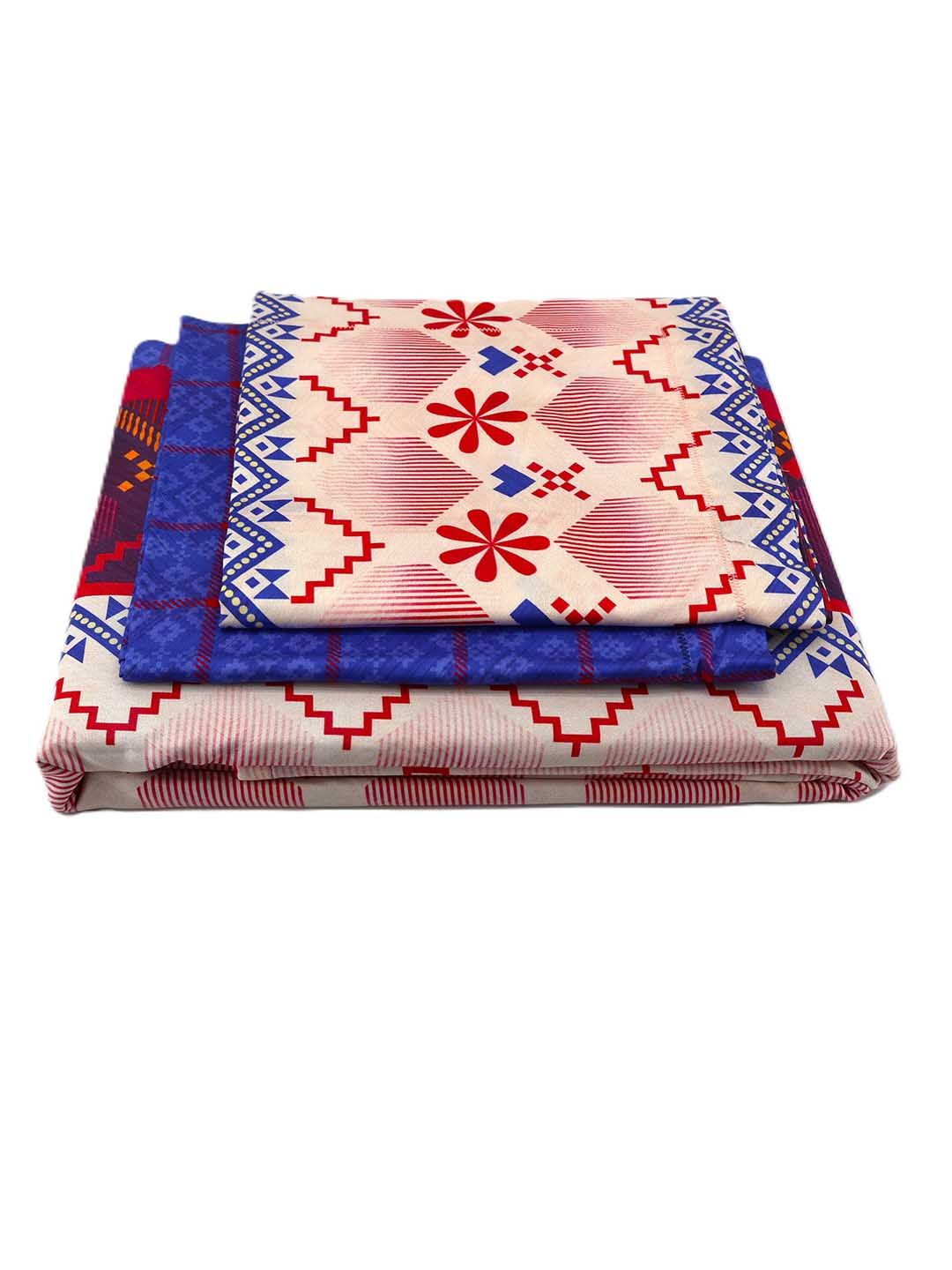 BOMBAY DYEING Celebrating India Violet Printed Cotton 300TC King Bedsheet Set 2.74 x 2.74m
