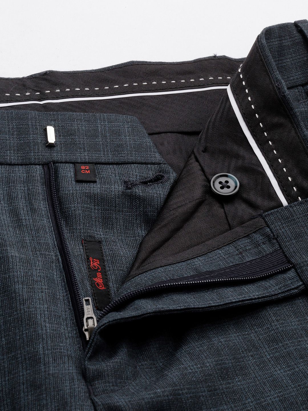 Raymond Men Checked Slim Fit Formal Trousers
