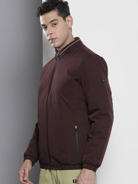 The Indian Garage Co Men Solid Zip-Front Bomber Jacket