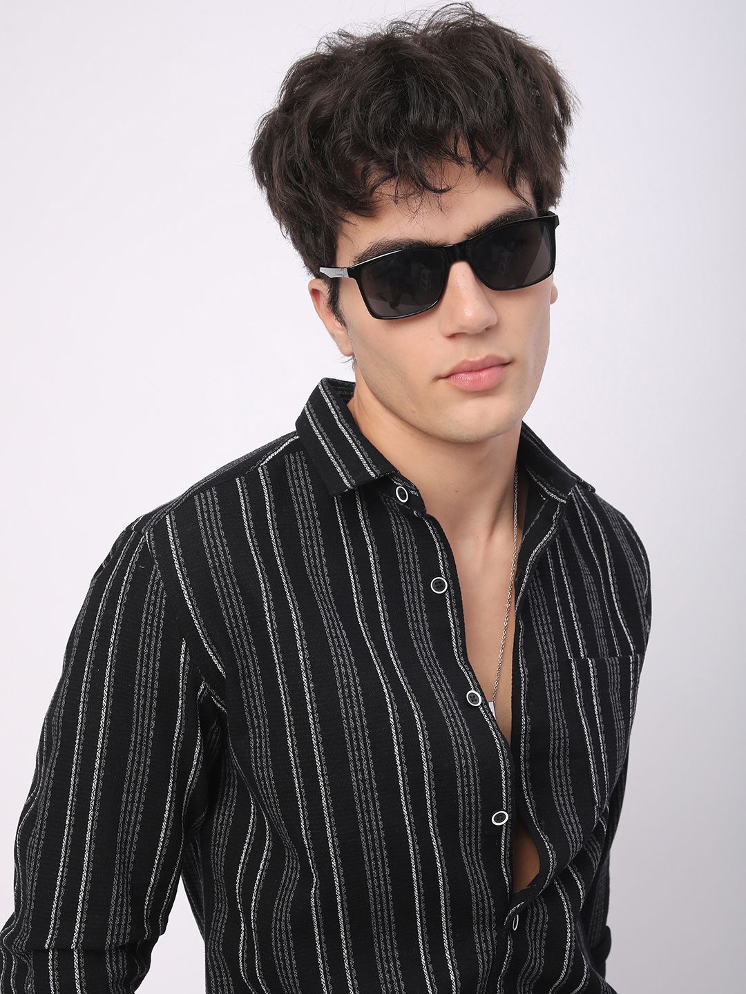 VASTRADO Men Classic Slim Fit Opaque Striped Casual Shirt