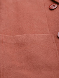 all about you Women Dusty Pink Solid Single Breasted Overcoat with Oversized Pockets